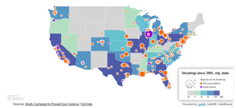 Shooting deaths in the US since 2005